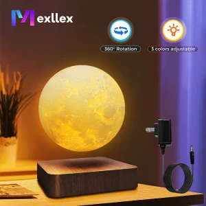 Magnetic Floating Rotating Moon Wooden Base 3 Color