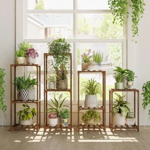 4-Tier Wooden Plant Stand  Multiple Indoor/Outdoor